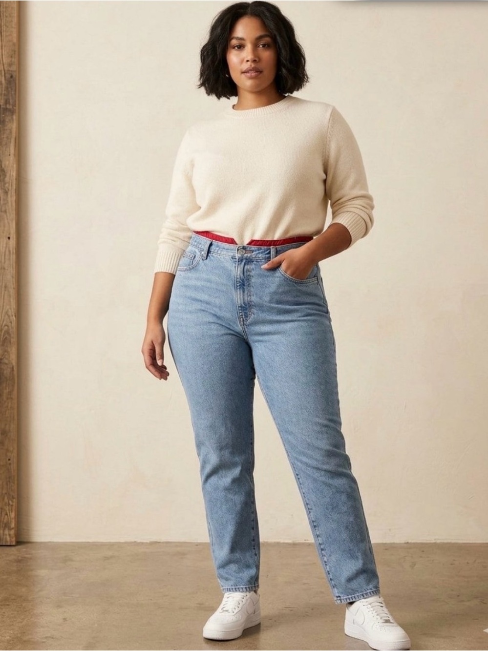LL Bean Relaxed Fit Women's Straight Leg Jeans in Blue Size Large